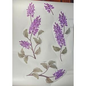 Purple Wisteria Wall Decals Floral Vine Stickers Botanical Wall Art Set
